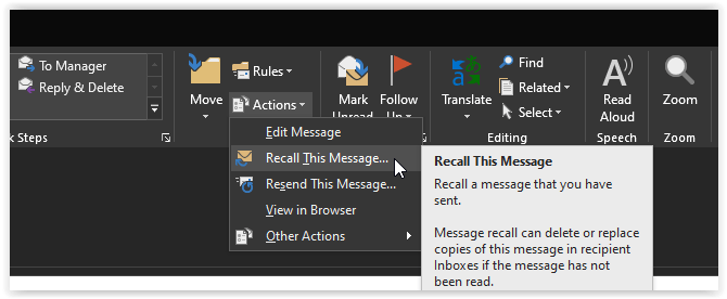 outlook for mac no long text to speech
